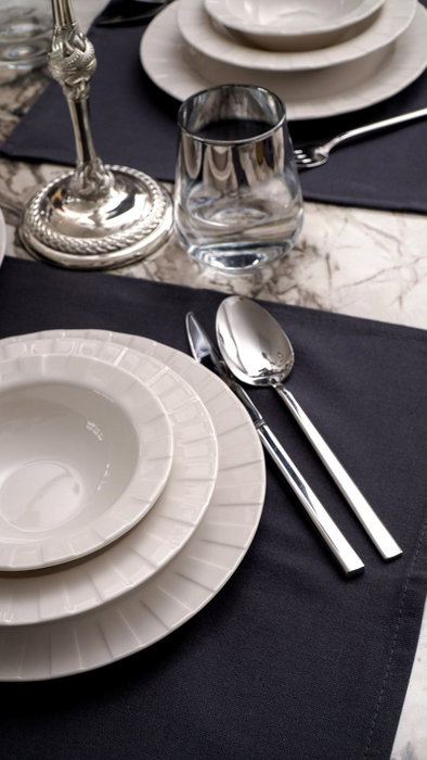 Hermia Juego de Cena Zumrut de 18 Piezas Blanco
